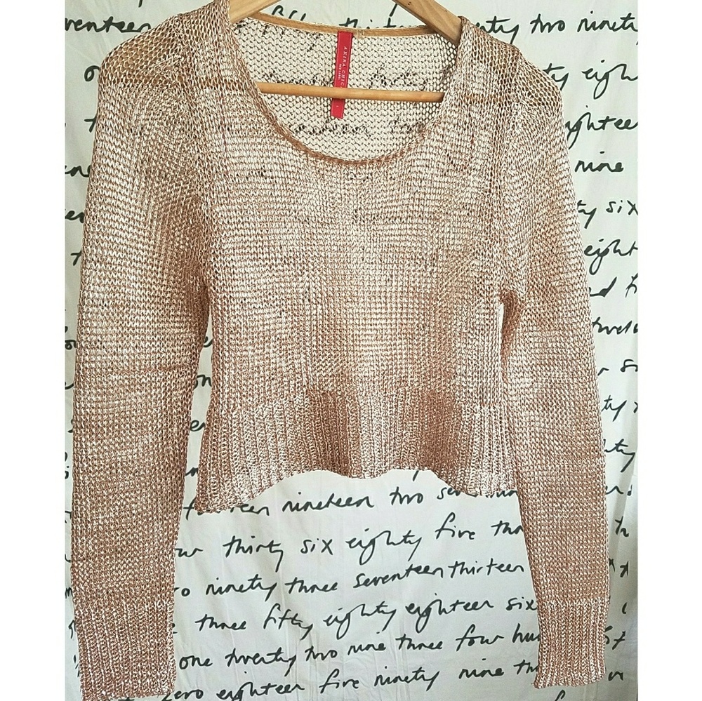 AKIRA Rose Gold Mesh Top